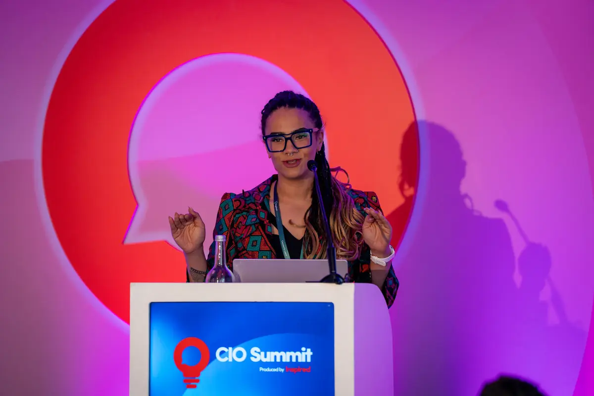 Speaker at the CIO Inspired Summit lectern